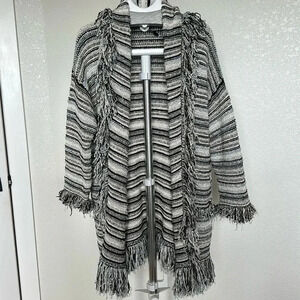 Manila Grace Cardigan Women’s size M - Cream Blue Black and White